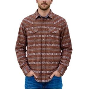 CODY JAMES MEN'S RESOURCE SOUTHWESTERN STRIPED LONG SLEEVE SNAP  SHIRT LARGE